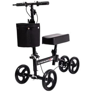 BEYOUR WALKER Knee Scooter with Basket Dual Braking System for Ankle and Foot Injured Black