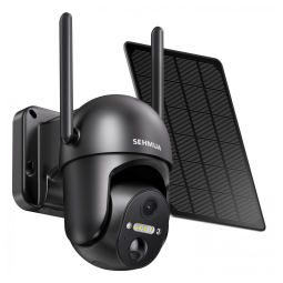 Câmeras de Segurança Solar sem Fio Áudio Bidirecional IP65 WIFI, SEHMUA, Preta