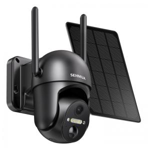 Câmeras de Segurança Solar sem Fio Áudio Bidirecional IP65 WIFI, SEHMUA, Preta