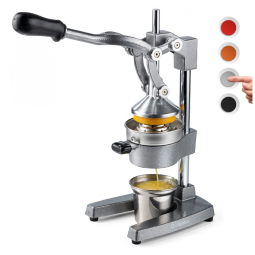 Espremedor de Frutas Profissional Manual em Aço Inoxidável, Cinza