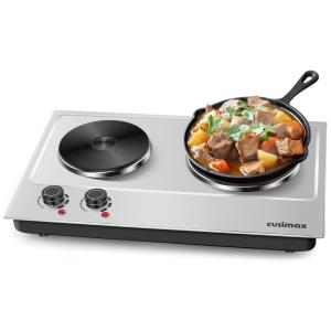 Cooktop Fogão Elétrico Placa Quente Placa de Ferro Fundido 1800 W Inoxidável Preto Fácil Versão Atualizada Limpa
