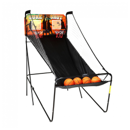 Basquete Eletrônico Hathaway Sure Shot 2 Cestas, 8 Modos, Pontuação LED, Estrutura de Aço e Design Dobrável,Ideal para Sala de Jogos.