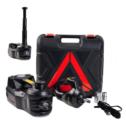 Macaco Hidráulico Elétrico ROGTZ 5 Toneladas 12V - Elevação Portátil de 45 cm com Chave de Impacto e Bomba Infladora de Pneus para Reparo de