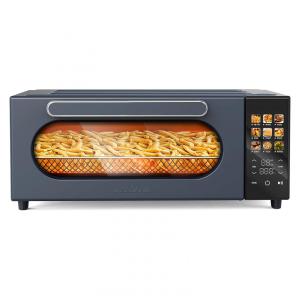 Forno de Convecção 10 em 1, 15L com Display LCD, 10 Funções Predefinidas e 4 Acessórios, 1800W, SEEDEEM, Cinza