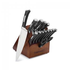 Conjunto de Facas de Alto Carbono com Bloco Autoafiável de Bancada 15 Peças, CALPHALON 1932941, Preto
