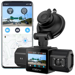 Câmera Veicular Frontal 1080P com Visão Noturna. Sensor e Modo Estacionamento, COOAU D20, Preto