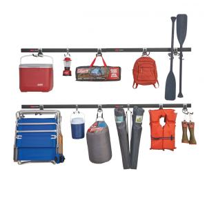 Kit Organizadores de Parede para Garagem 4 Trilhos e 11 Ganchos Rubbermaid
