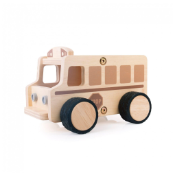 Ônibus escolar de madeira Guidecraft Wooden School Bus para brincadeiras de faz de conta e complemento de cantos de blocos