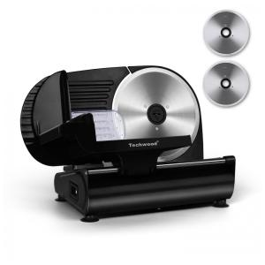 Fatiador de Frios Elétrico, Lâmina de Aço Inoxidável, 200W, 110v, TECHWOOD, Preto