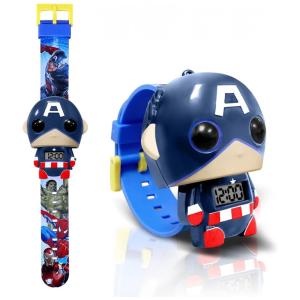 Relógio Digital para Crianças de 5 até 15 Anos, econoLED Capitão America, Azul