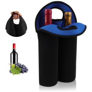 Bolsa Térmica Porta-Garrafas de Vinho Desing Wish para 750ml de Vinho Tinto e Branco, Ideal para Presente, Piquenique, Festa e Praia - Azul