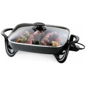 Frigideira Elétrica Antiaderente 1.4 L com Controle de Temperatura, 1500W, 110V, PRESTO 06852, Preto