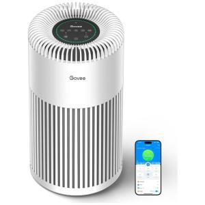 Purificador de Ar Inteligente com Filtro HEPA H13 Modo Automático Wi Fi e Controle de Voz para até 85 m2, GOVEE H7122101, Branco