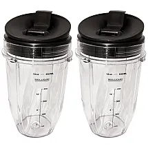 Ninja Copo Pequeno 532ml 2 Pack Tampas Giratórias Sip N Seal, Compatível Nutri Ninja Auto iQ Série 1000w e Liquidificadores Duo