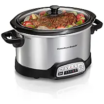 Panela Elétrica Programável, Capacidade 3.7 L, Aço Inoxidável, 110V 340W, HAMILTON BEACH 33443, Prateado