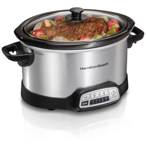 Panela Elétrica Programável, Capacidade 3.7 L, Aço Inoxidável, 110V 340W, HAMILTON BEACH 33443, Prateado