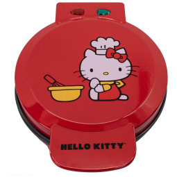 Máquina de Waffles, Tema Hello Kitty com Revestimento Antiaderente, 110V 900W, Uncanny Brands, Vermelha