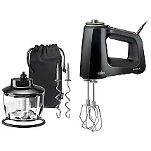 HM5130 Batedeira de Mão com 9 Velocidades, Acessórios e Capa, 350W, 110v, BRAUN HM5130BK, Preto