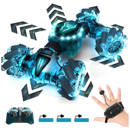 Carrinho de Controle Remoto, 4WD 2.4 Ghz, 360 com 2 Baterias Recarregáveis, TECNOCK, Vermelho