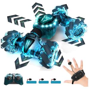 Carrinho de Controle Remoto, 4WD 2.4 Ghz, 360 com 2 Baterias Recarregáveis, TECNOCK, Vermelho