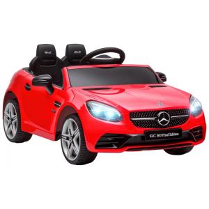 Carro Elétrico Infantil Licenciado Aosom Mercedes SLC 300 12V Vermelho com Controle Remoto, Música, Luzes LED e Suspensão - Para Crianças de