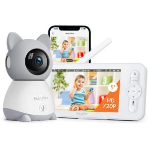 Babá Eletrônica Monitor com Câmera HD 1080p e Visão Noturna Infravermelha Alcance de 304M, BABY TIME, Cinza escuro