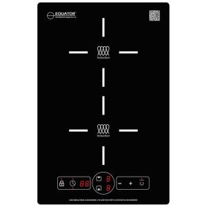Cooktop Elétrico de Indução para Embutir 13" 33cm com 2 Queimadores, 110V 3600W, Equator BIC 132, Preto
