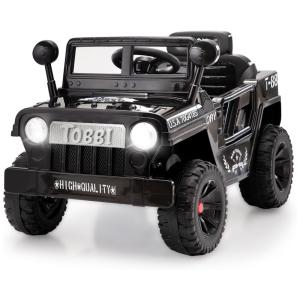 Carro, Carrinho Elétrico 2 Assentos 12V, com Luzes de LED e Controle Remoto, TOBBI, Laranja