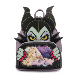 Mochila Escolar Infantil Loungefly Disney Malévola para Crianças a Partir de 12 Anos, Preta
