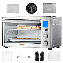 Forno Elétrico Air Fryer VEVOR TE283-D 28L 13-em-1 Inox 2 Grelhas 1800W 110V
