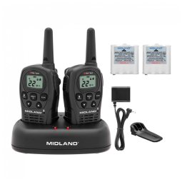 Rádio Comunicador Walkie Talkie Midland LXT500VP3 Rádio Bidirecional para Restaurante e Negócios, 2 Canais, Configurações HI/LO
