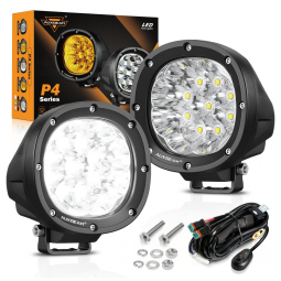 Farol LED Auxiliar para Carros 4X4, 40W, AUXBEAM, Preto