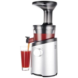 Espremedor lento de mastigação H101 Easy Clean prata fosco, HUROM, Branco