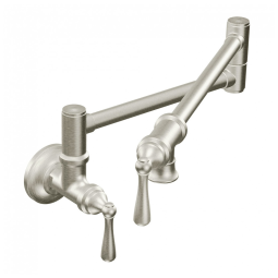 Torneira para Enchimento de Panelas com Controle de Fluxo, Montagem na Parede, Moen Tradicional S664SRS, Inoxidável