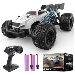 Carrinho de Controle Remoto 2.4 Ghz com 2 Baterias para 40 Min de Ação, DEERC, Branco