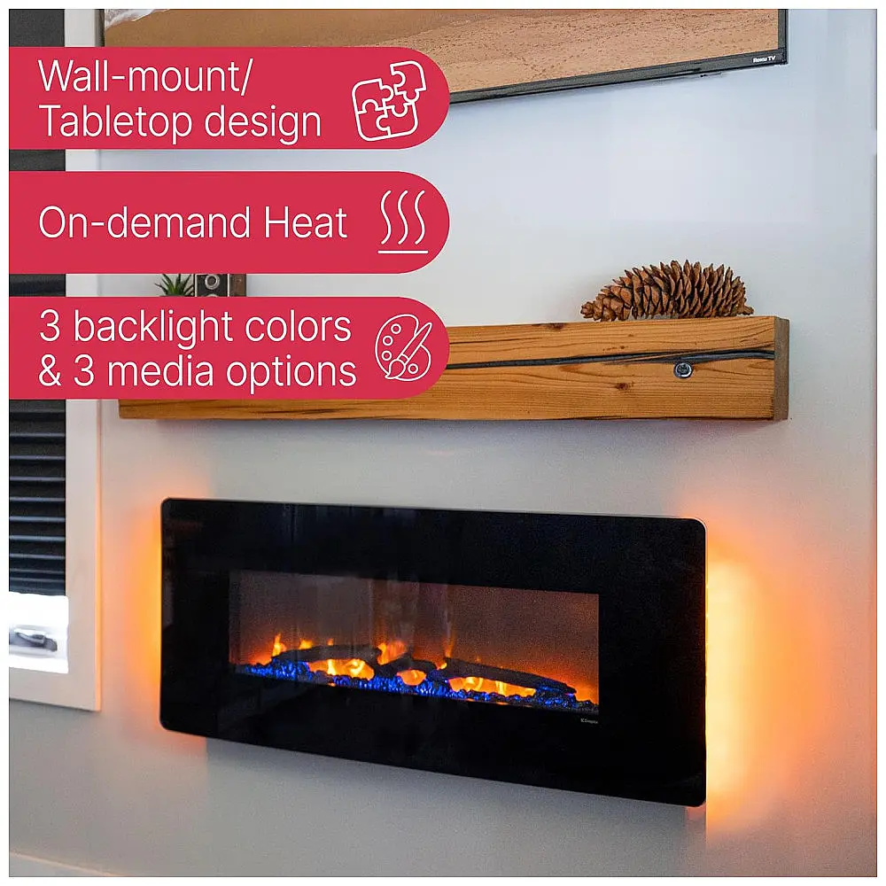 Lareira Elétrica de Parede Dimplex Winslow 122 cm 122 cm Preta 1400W 110V — foto 3