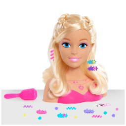 Boneca Fashionistas com 20 Acessórios de Cabelo para Crianças de 3 a 8 Anos, BARBIE 62538, Rosa