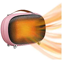 Vteilas Aquecedor Elétrico Retro com Proteção contra Tombamento e Superaquecimento, 110V, 800W, Rosa