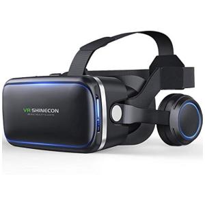 Óculos de Realidade Virtual 3D com Fones de Ouvido e Lente para Celulares de até, VR SHINECON G04E, Preto