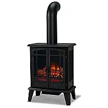 Lareira Elétrica com Controle Remoto e Chamas 3D Ajustável, 1400W, 110V, BOWERY HILL, Preta