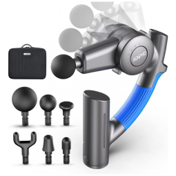 R4 Pistola de Massagem Elétrica Profissional Sem Fio Ergonômica com 6 Acessórios e 4 Velocidades, RENPHO, Cinza escuro