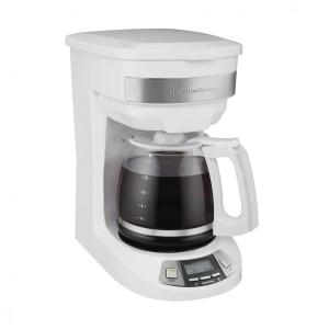 Cafeteira Elétrica Programável 2.8L com Painel Digital, Branca, 110v, HAMILTON BEACH 46294, Branco