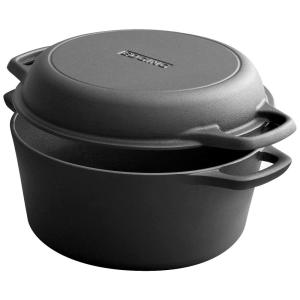 Plus externo A2 5QT Panela de Ferro Fundido 5L Pré Temperada, com Alça de Metal