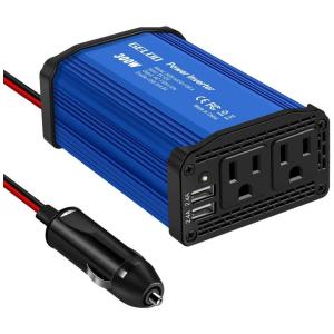 Inversor de Potência Automotivo 300W, com portas USB Duplas de 4,8A, GELOO, Azul