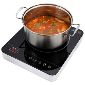 Cooktop de Indução Elétrico Portátil com 9 Níveis de Potência, Temporizador e Desligamento Automático, 110V 1800W, Weceleh, Preto