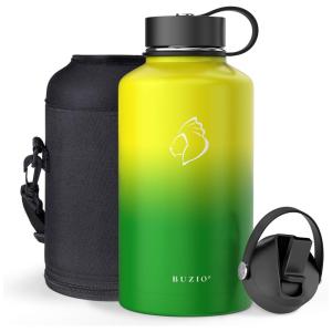 Garrafa Térmica 470 mL Portátil com Isolamento a Vácuo, Aço Inoxidável, BUZIO, Amarelo