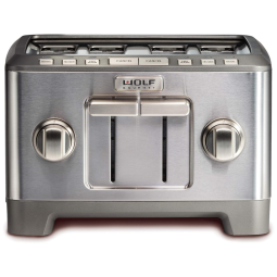 Torradeira de 4 Fatias com Função Bagel, Aço Inoxidável, 110v, WOLF GOURMET WGTR124SR, Prateado