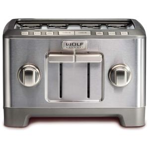 Torradeira de 4 Fatias com Função Bagel, Aço Inoxidável, 110v, WOLF GOURMET WGTR124SR, Prateado