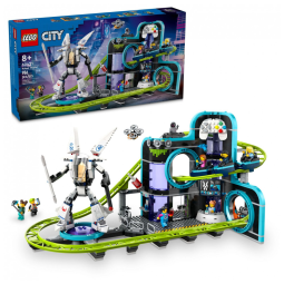 Brinquedo de construção LEGO City montanha-russa Robot World 986 peças com robô articulado