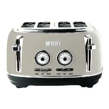 Torradeira Elétrica 4 Fatias com Função Descongelar e Bandejas de Migalhas Removíveis, 110V 1500W, Haden 75039, Cinza